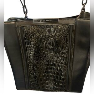 Charles Jourdan Black Croc-Pattern Shoulder Bag- used 1x !
